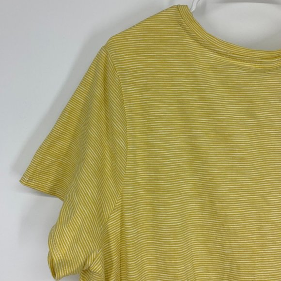 Old Navy Dress T-Shirt Waist Defined Slub Knit Mini Yellow Stripe - Picture 10 of 12